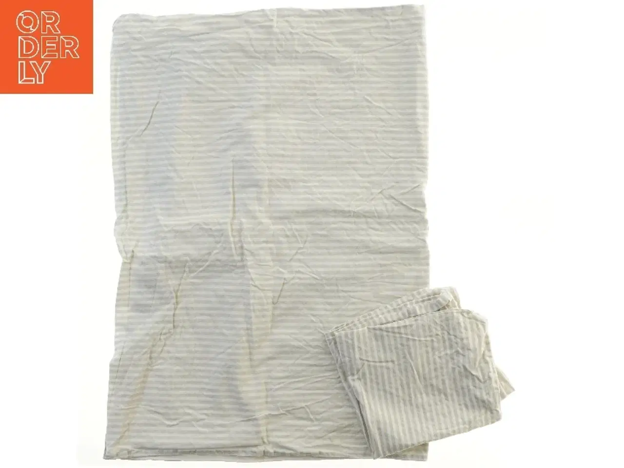 Billede 1 - Stribet sengetøjssæt (str. 42x38,5 & 96x67 cm)