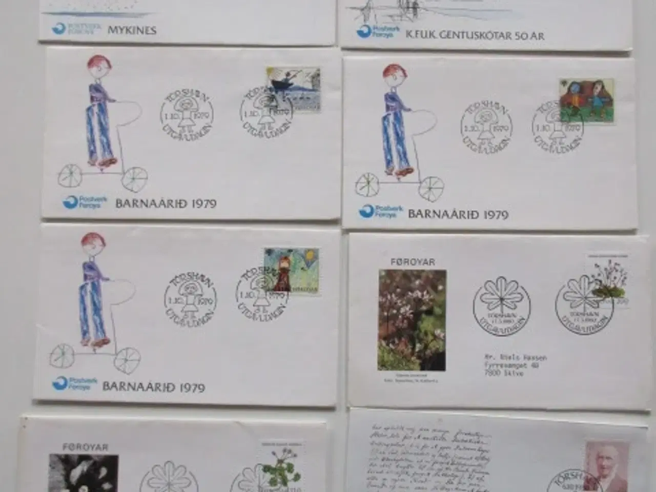 Billede 1 - 19 Førstedags kuverter fra Færøerne