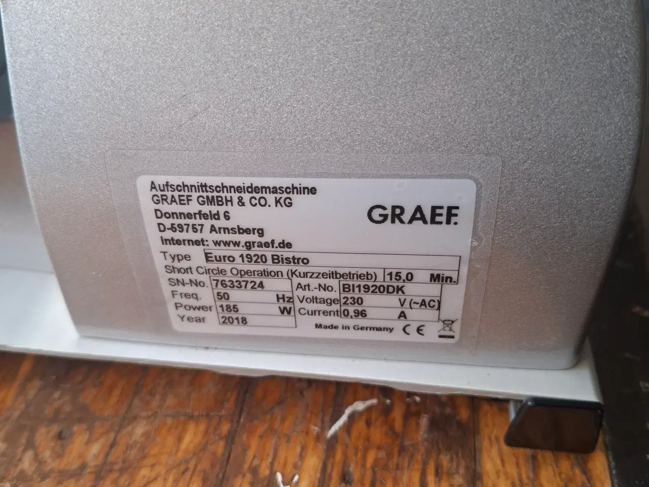 Billede 4 - Graef 1920 Bistro Proff. Slicer