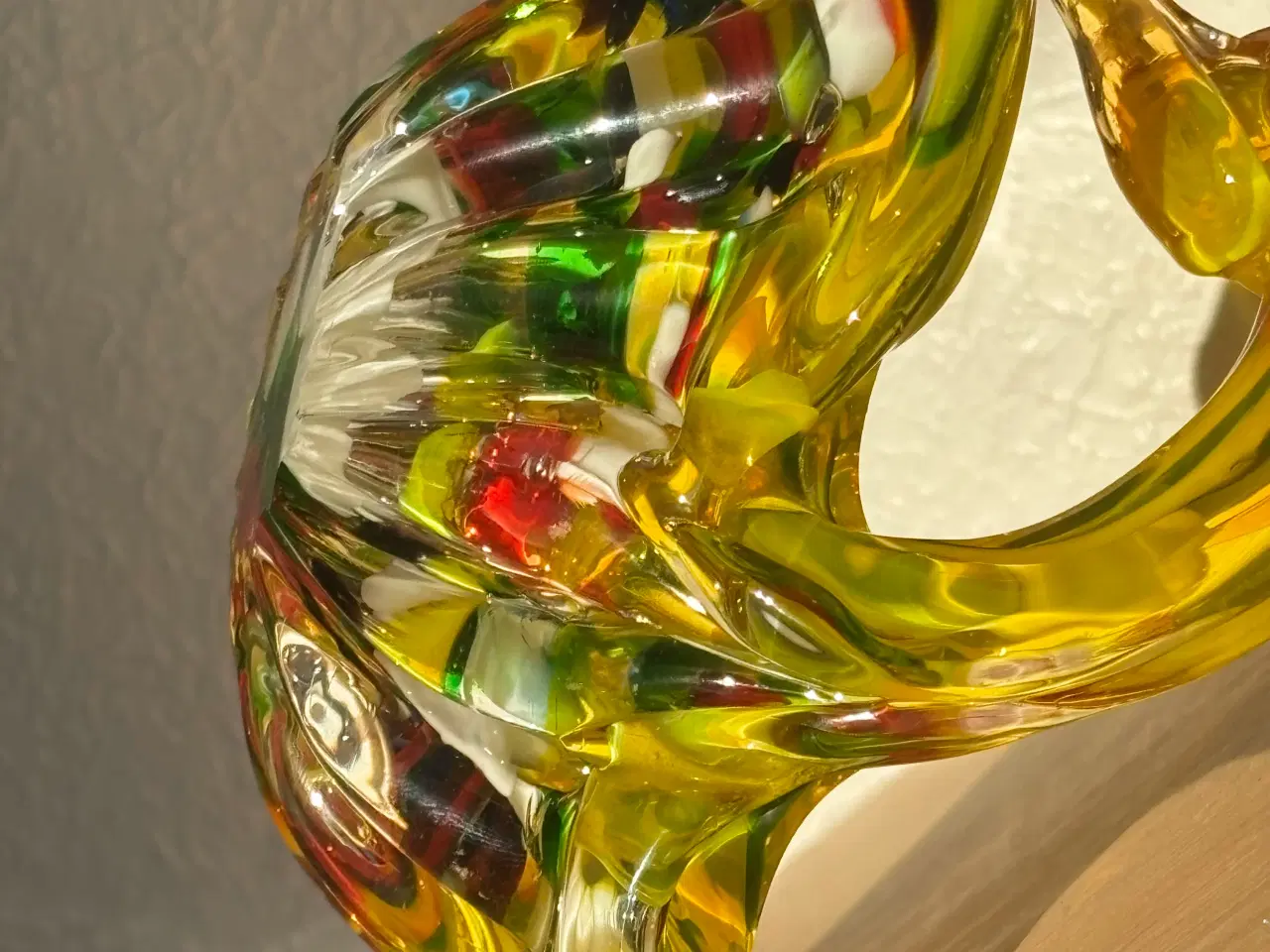 Billede 17 - Smuk vintage Murano-style glas-skulptur – gul fugl