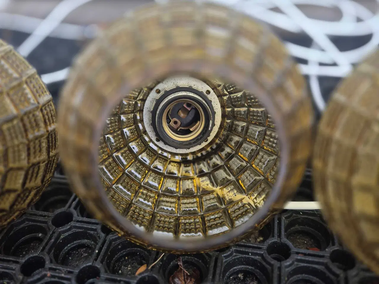 Billede 17 - Smukke retrolamper i ravfarvet glas