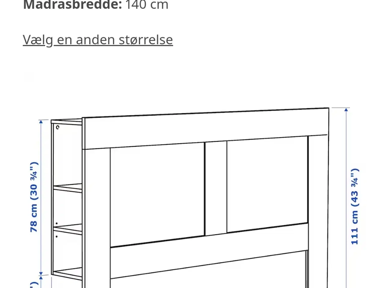 Billede 6 - Ikea brimnes seng + gavl med opbevaring 