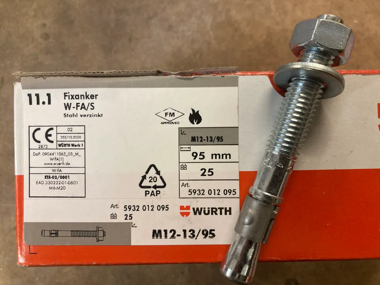 Billede 1 - Fixanker/Stolpeanker M12-13/95 - Würth