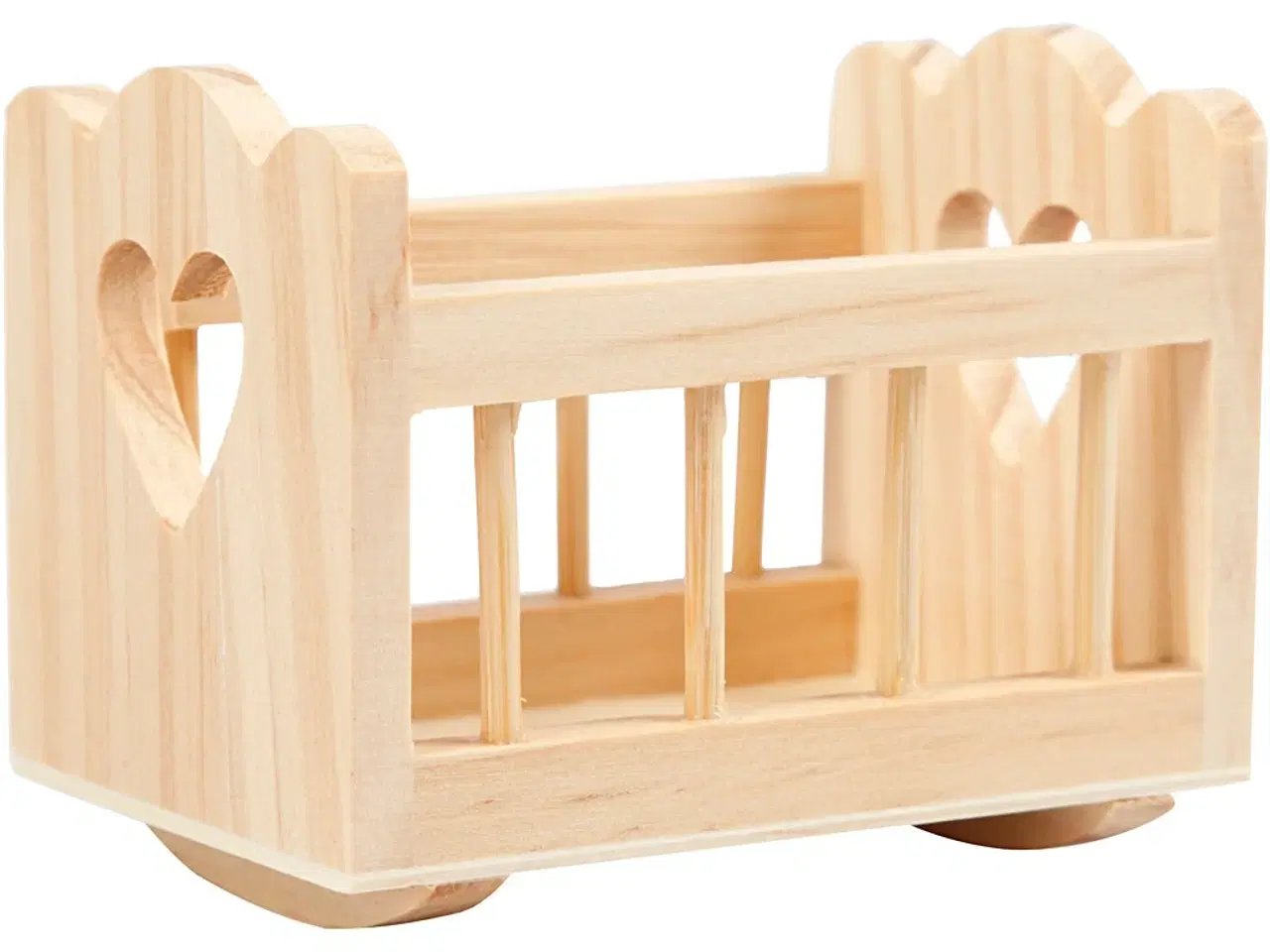 Billede 1 - Elegant Lille Vugge i Lyst Træ - 8x5,5 cm