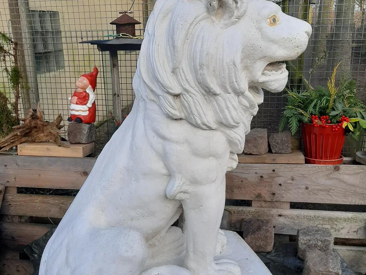 Billede 1 - Løve statue  Beton eller marmor 