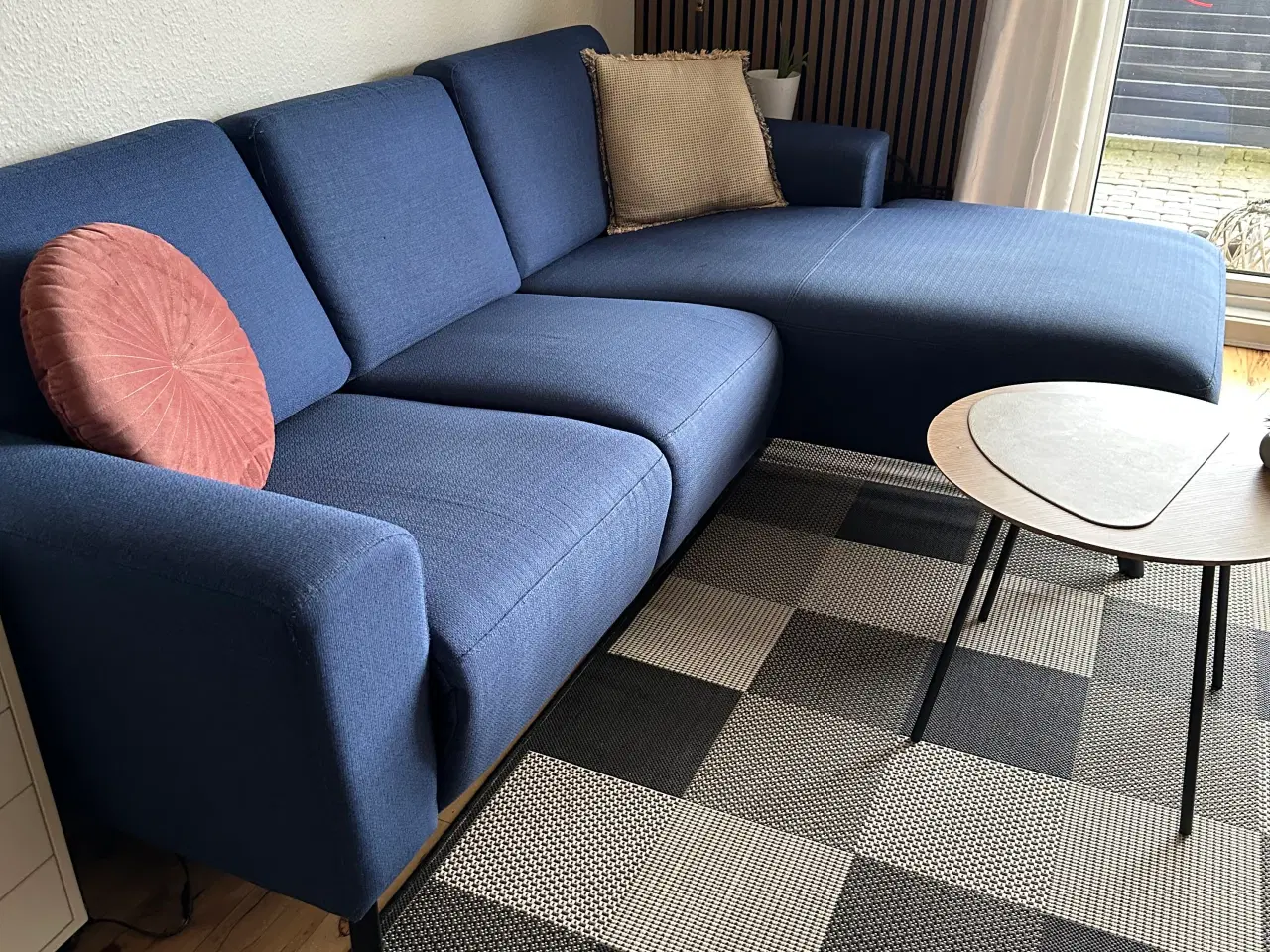 Billede 1 - Blå sofa med chaiselong