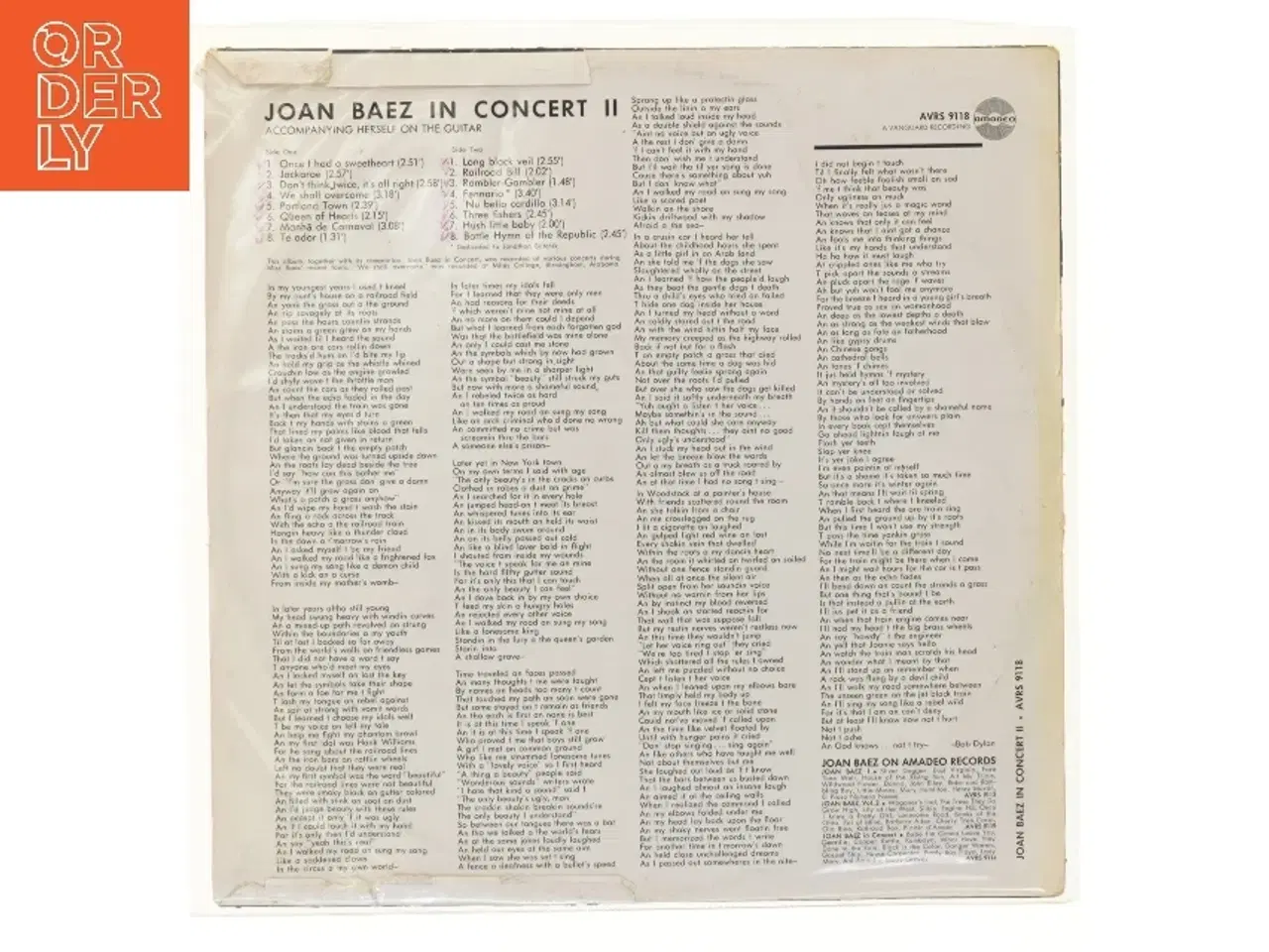 Billede 2 - Joan Baez In Concert II LP