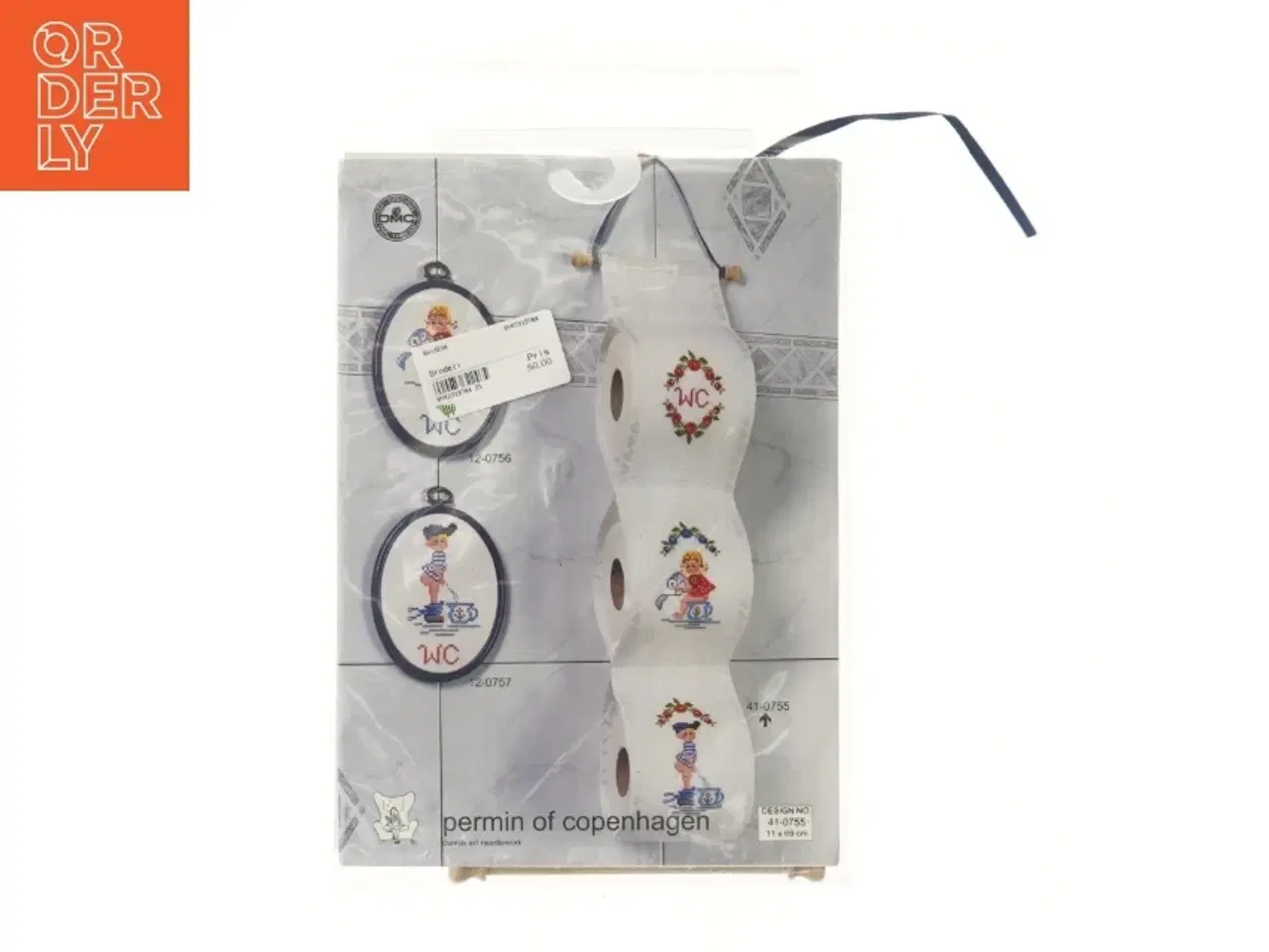 Billede 1 - Brokade cross-stitch toilet design (str. 11x69 cm)