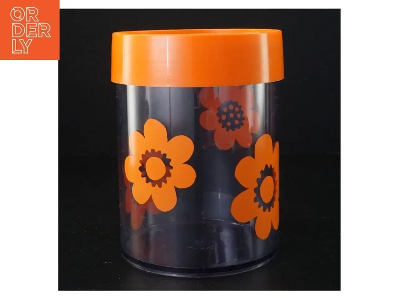 Billede 1 - Retro orange plastfrokostsæt