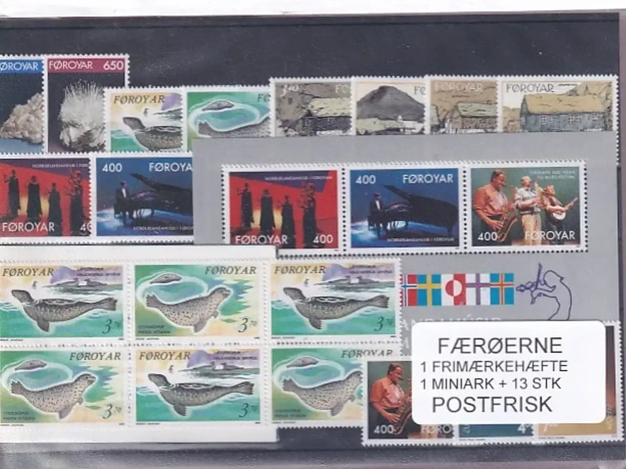 Billede 1 - Færøerne - 1 Frimærkehæfte + 1 Miniark + 13 Stk. - Postfrisk