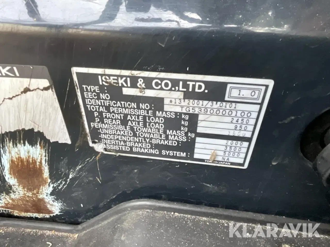 Billede 6 - Traktor Iseki TG5390 med kost og plov