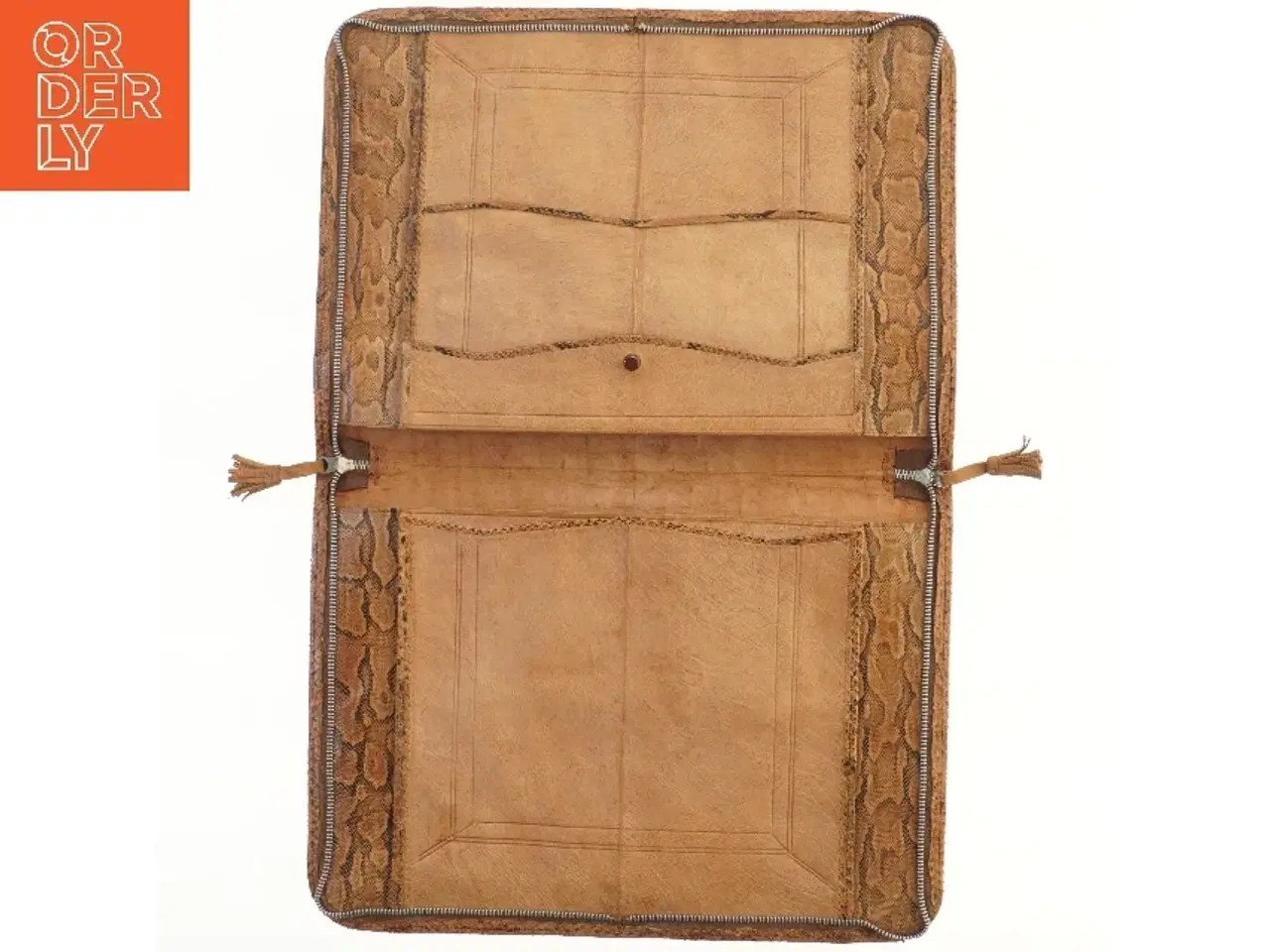 Billede 2 - Lædermappe med krokodillemønster (str. 49,5x29 cm)