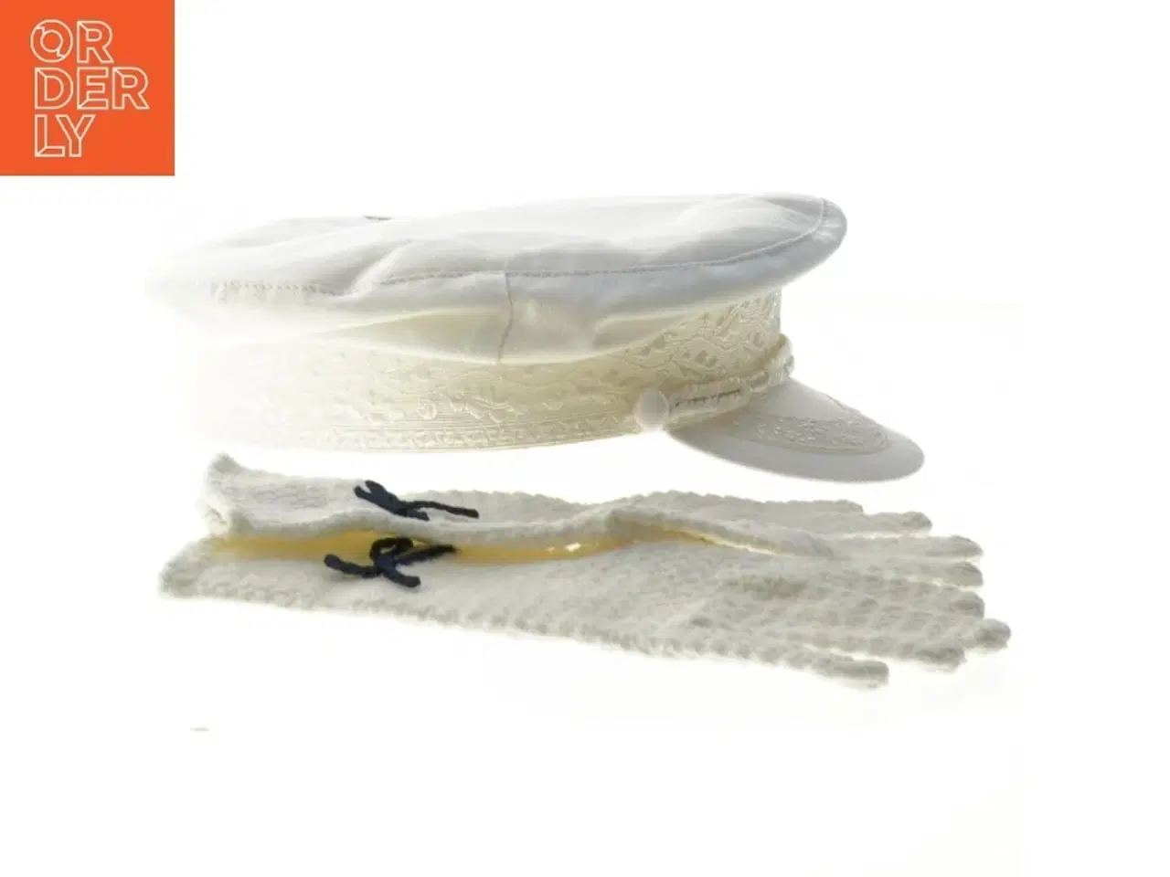 Billede 3 - Kasket med hvide handsker (str.ca.54)