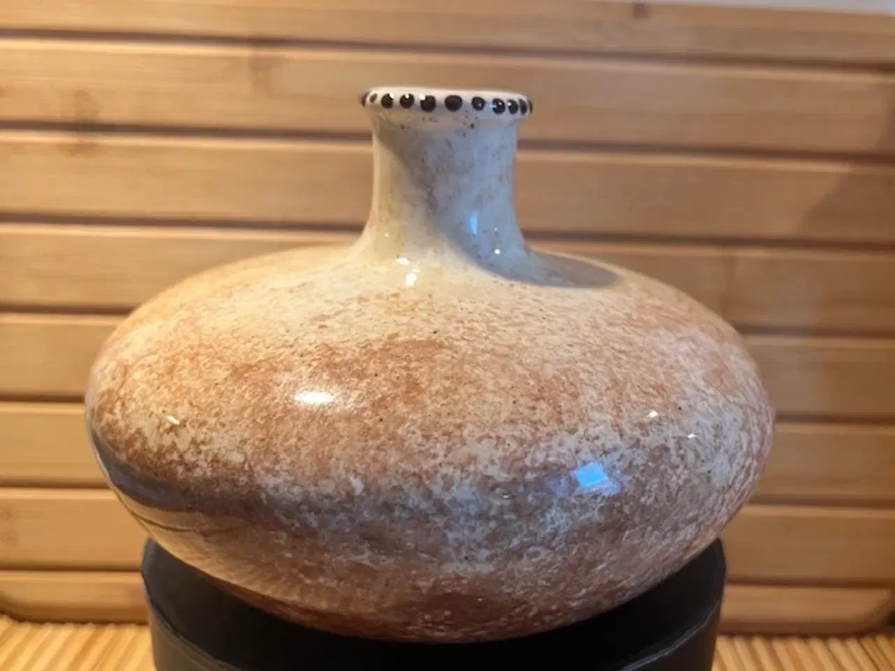 Billede 1 - Unika stentøjsvase af Sigmund Petersen (signeret)