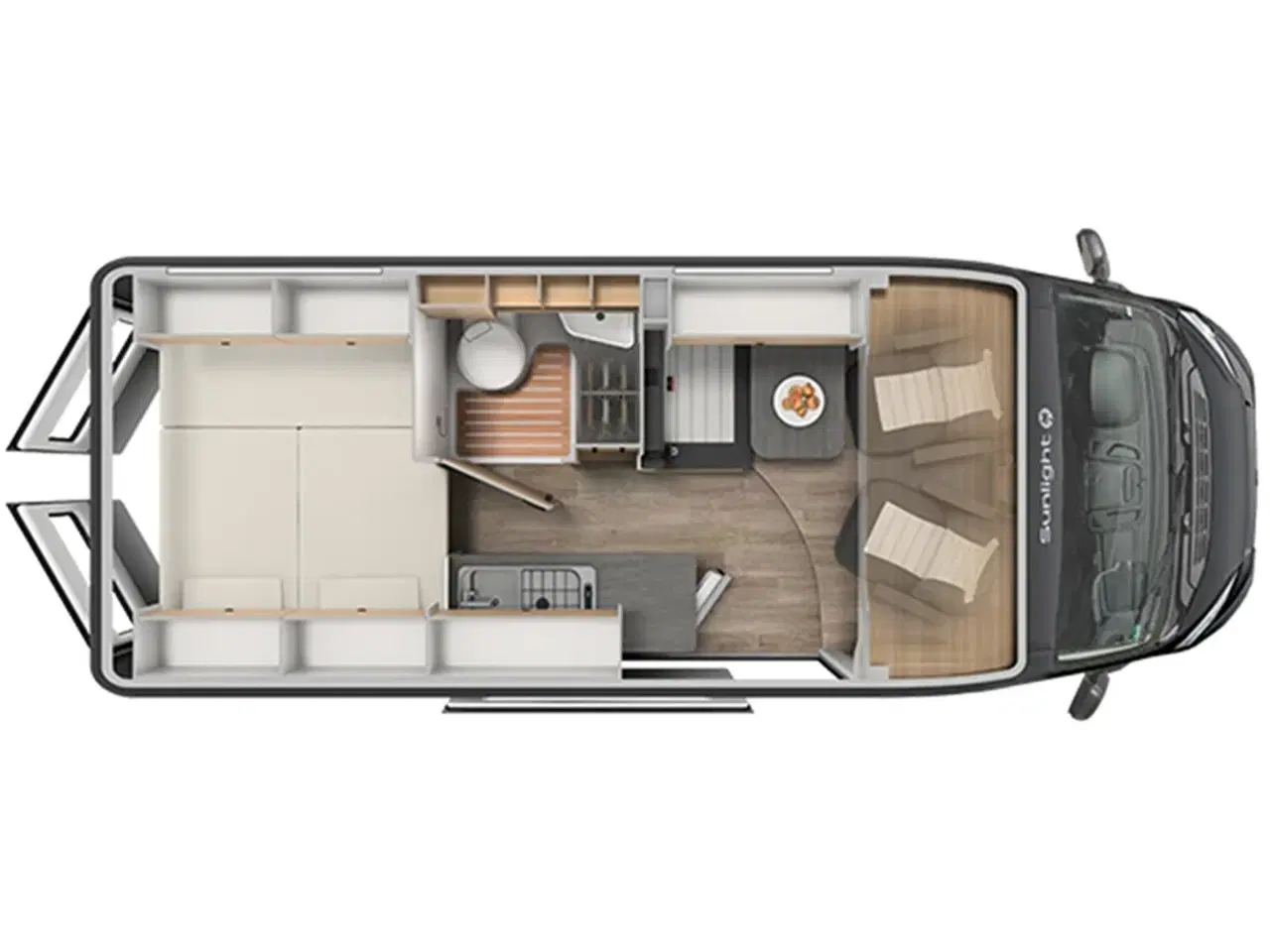 Billede 2 - 2024 - SunLight Cliff 600 Adventure Edit. - Aut. gear   Lækker camper van under 6 meter i flot 2024 design!, Grå metallak og automatgear