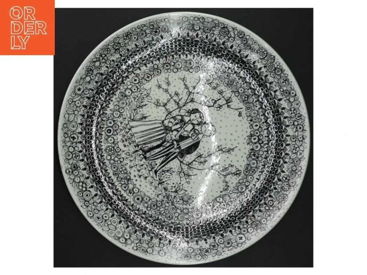 Billede 1 - Porcelænsfad med dekoration Bjørn Wiinblad fra Nymolle (str. 27 cm)
