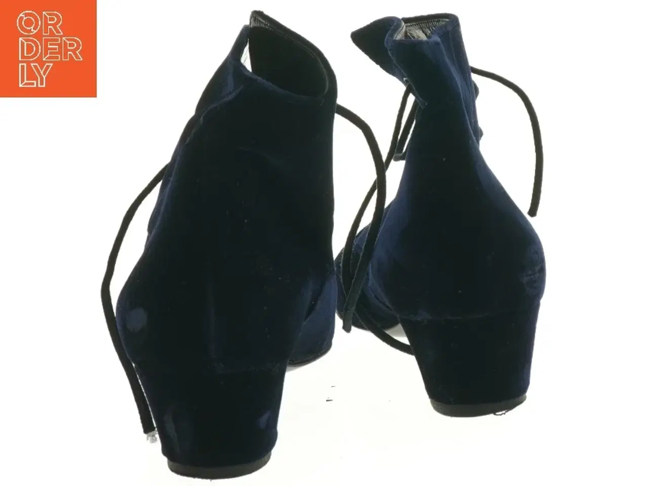 Billede 3 - Blå velour damestøvler med snøre fra Emma Hope (str. 39)