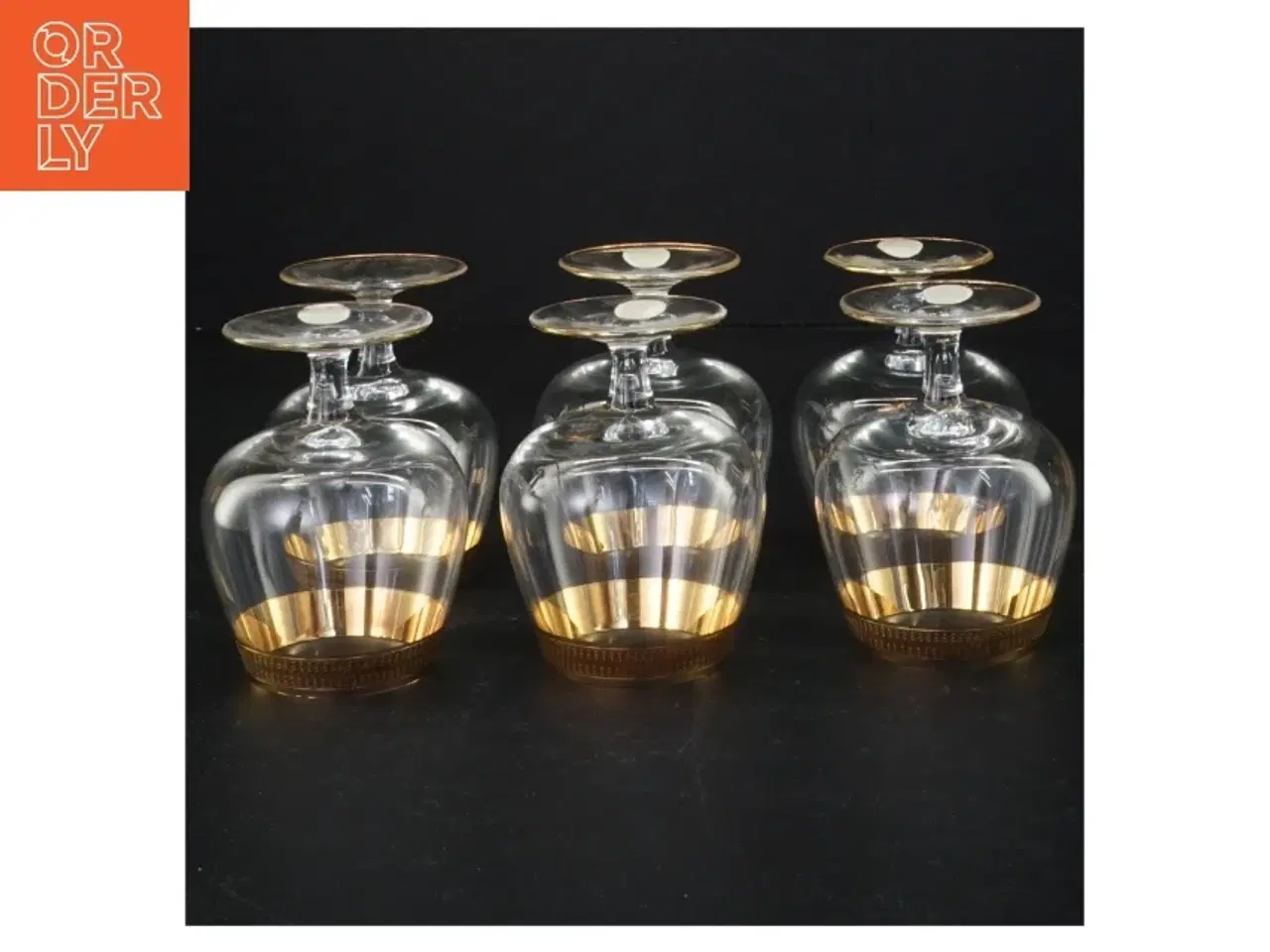 Billede 3 - Vintage cognacglas med guldkant fra Lyngby (str. 8 komma 5 x 6 cm)