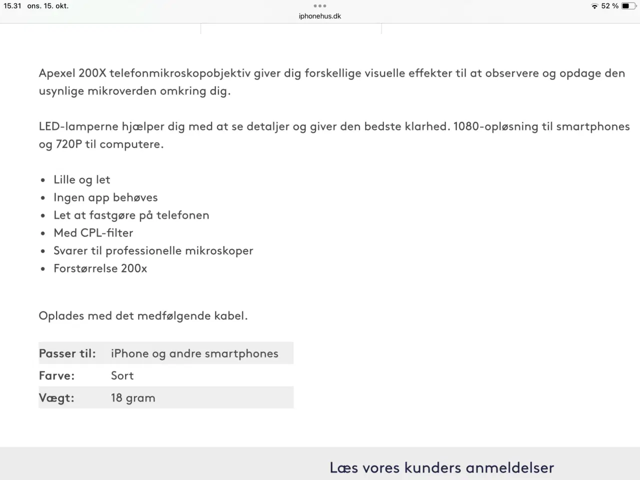 Billede 2 - Microlinse til smartphone