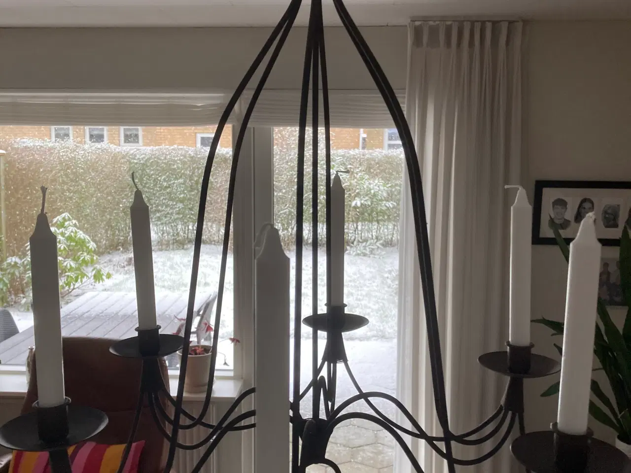 Billede 2 - Loftshængt lysekrone til stearin lys