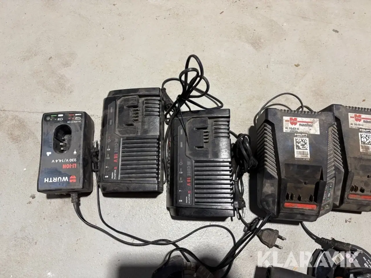 Billede 5 - Stort parti akkuværktøj – Wurth & Hilti – Slagnøgler, boremaskiner, vinkelslibere, batterier & ladere Hilti, Wurth