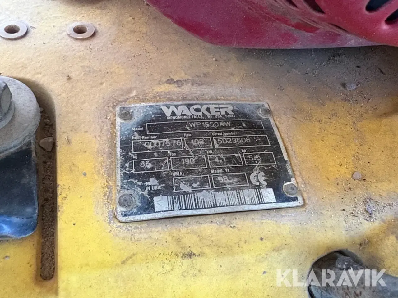 Billede 12 - Pladevibrator Wacker WP1550AW
