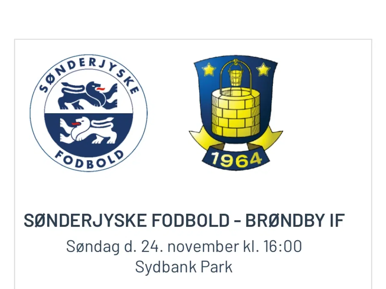 Billede 1 - Sønderjyske Fodbold - Brøndby IF billetter