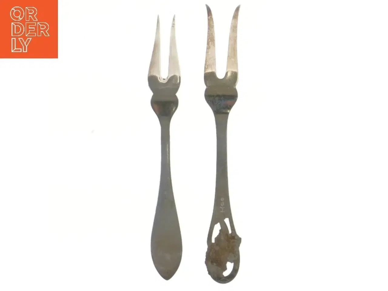 Billede 2 - Sæt af sølv serveringsgafler (str. 22 og 23 cm)