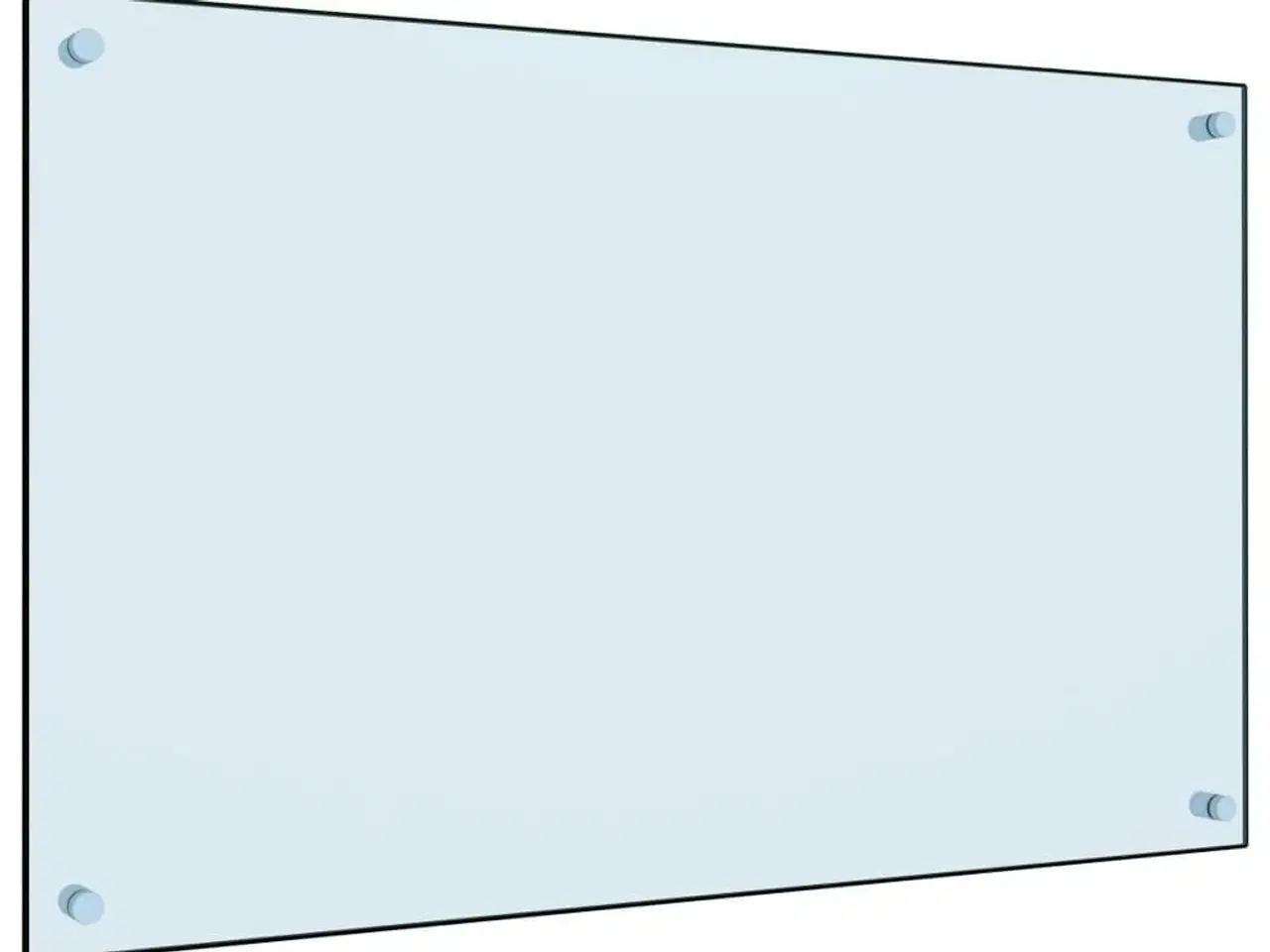 Billede 2 - Stænkplade 80x50 cm hærdet glas hvid