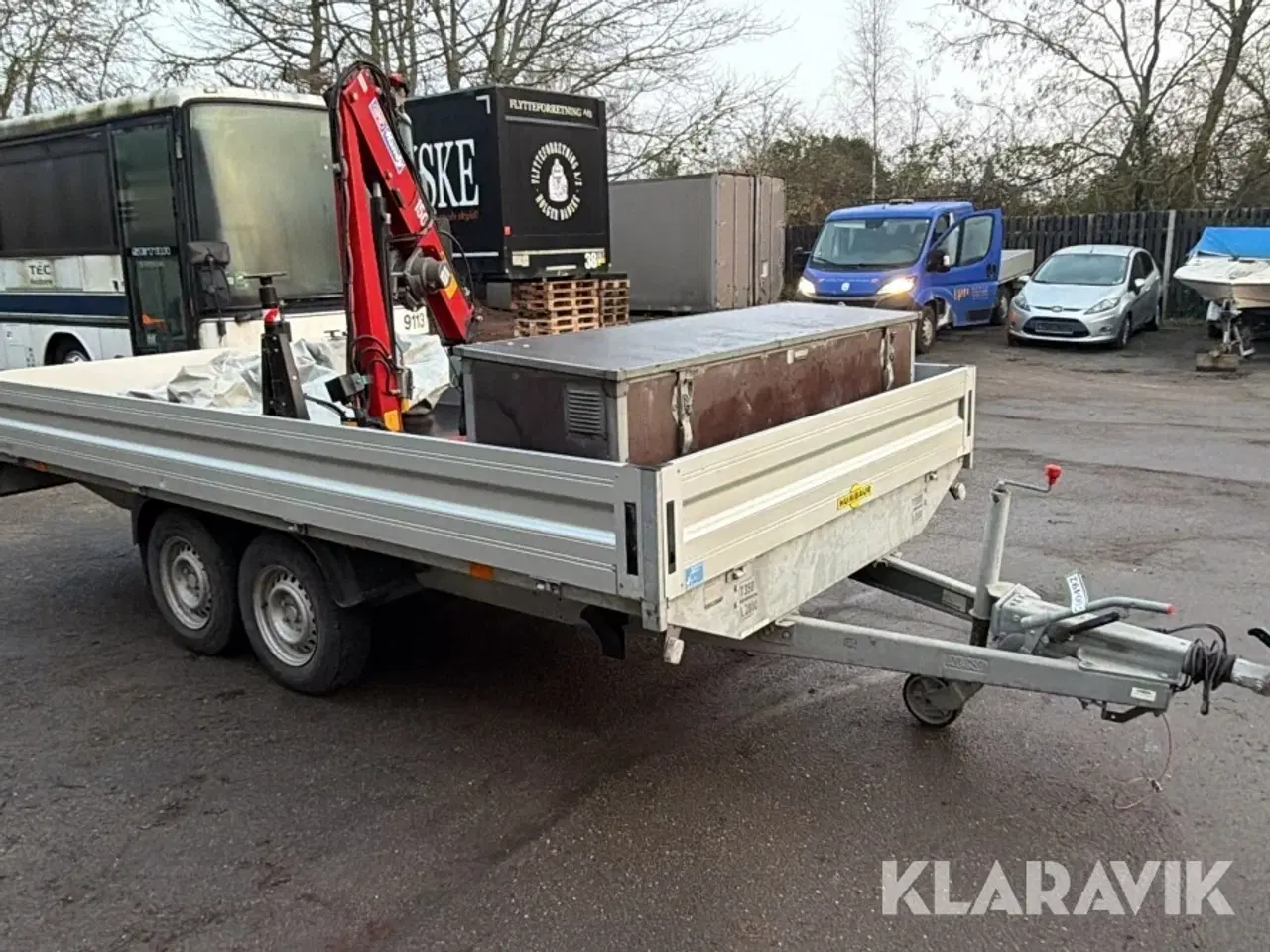 Billede 11 - Humbaur 3.500 kg 3-akslet trailer med HMF 152 kran Humbaur 354121