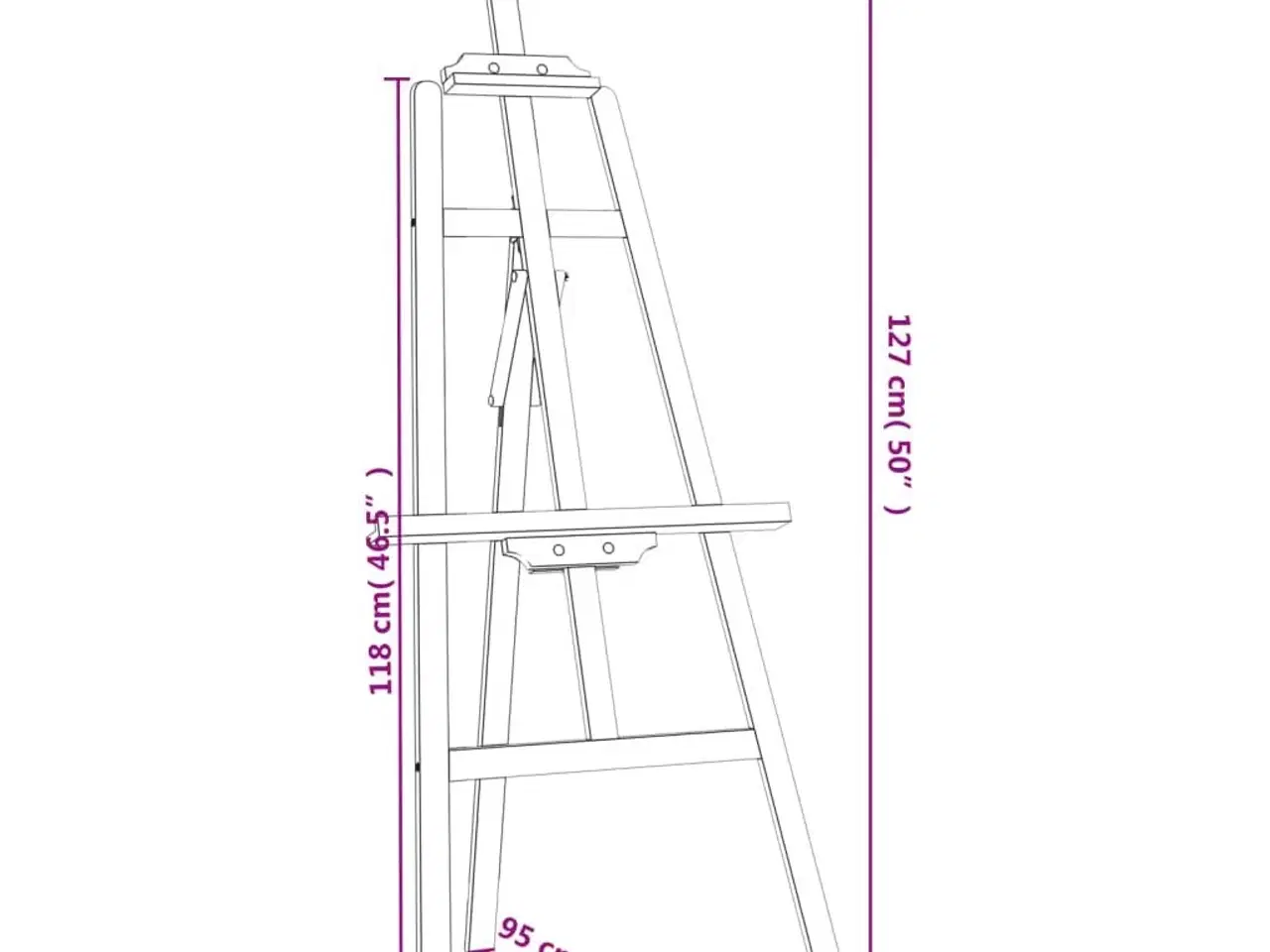 Billede 8 - Staffeli 53,5x95x127 cm massivt fyrretræ