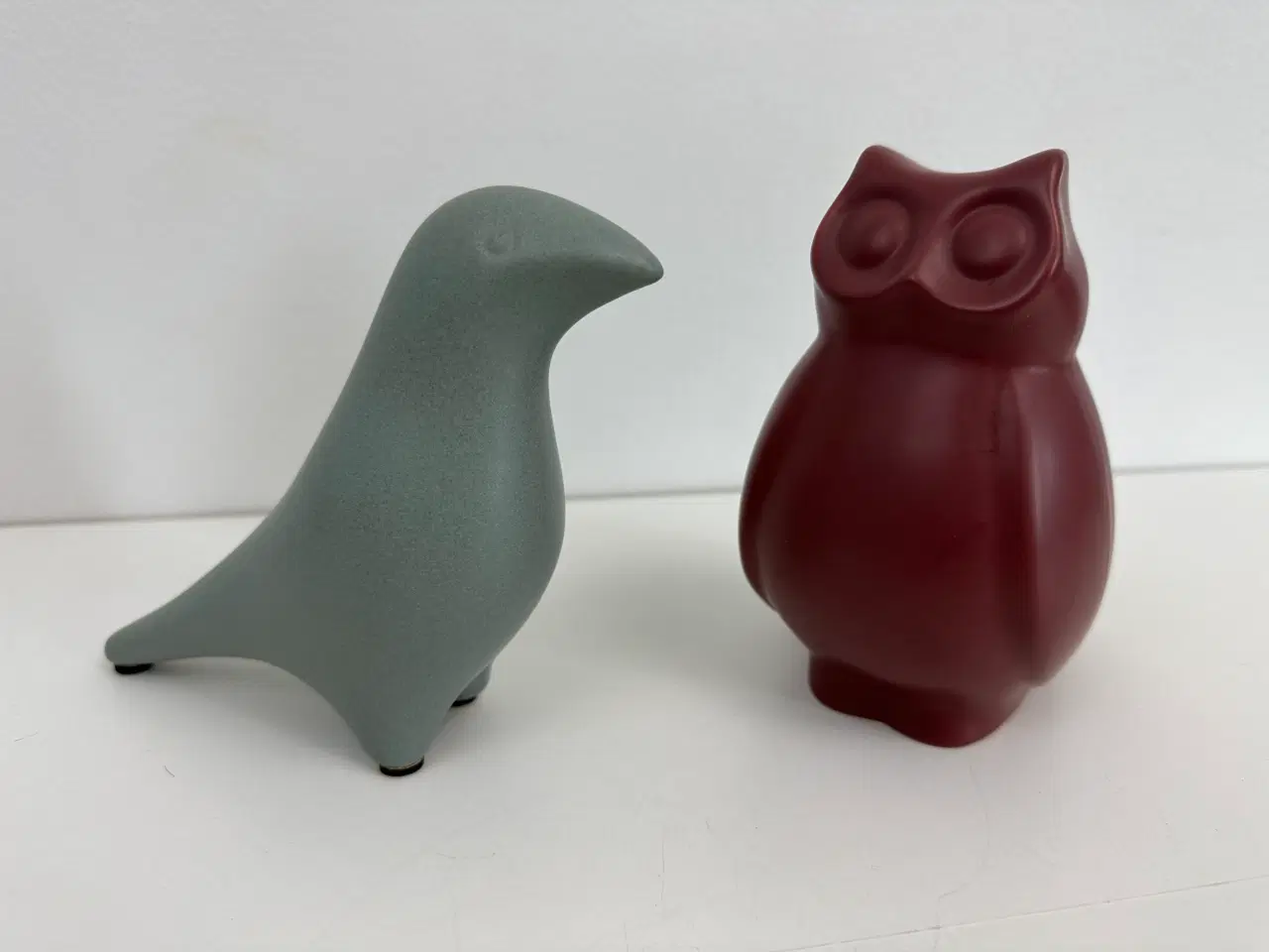 Billede 1 - 2 stk. keramik dyr (fugl + ugle)