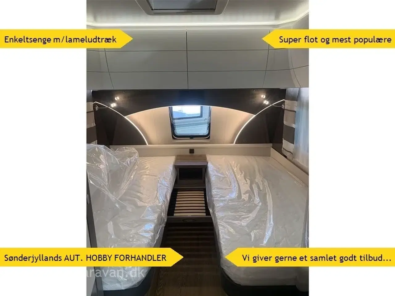 Billede 1 - 2025 - Hobby Excellent Edition 495 UL   Mest populære vogn med enkeltsenge. NY 2025 MODEL, NU PÅ LAGER, klar til omgående levering.