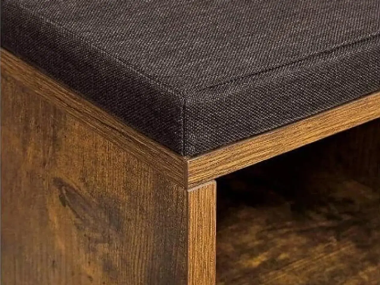 Billede 2 - Opbevaringsbænk til sko 10 rum, med hynde, 104 × 30 × 48 cm, rustik brun