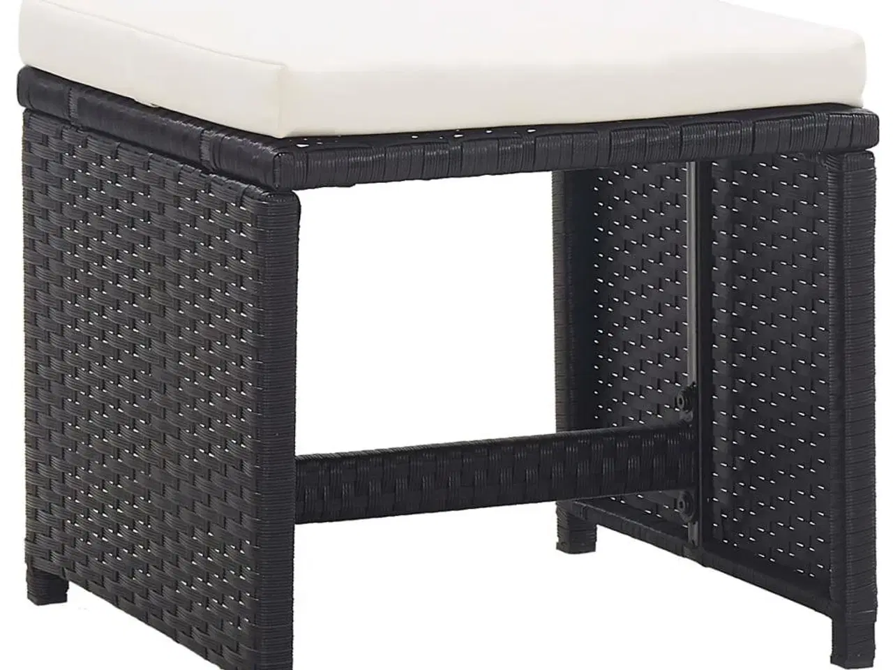 Billede 2 - Havetaburetter 2 stk. med hynder polyrattan sort
