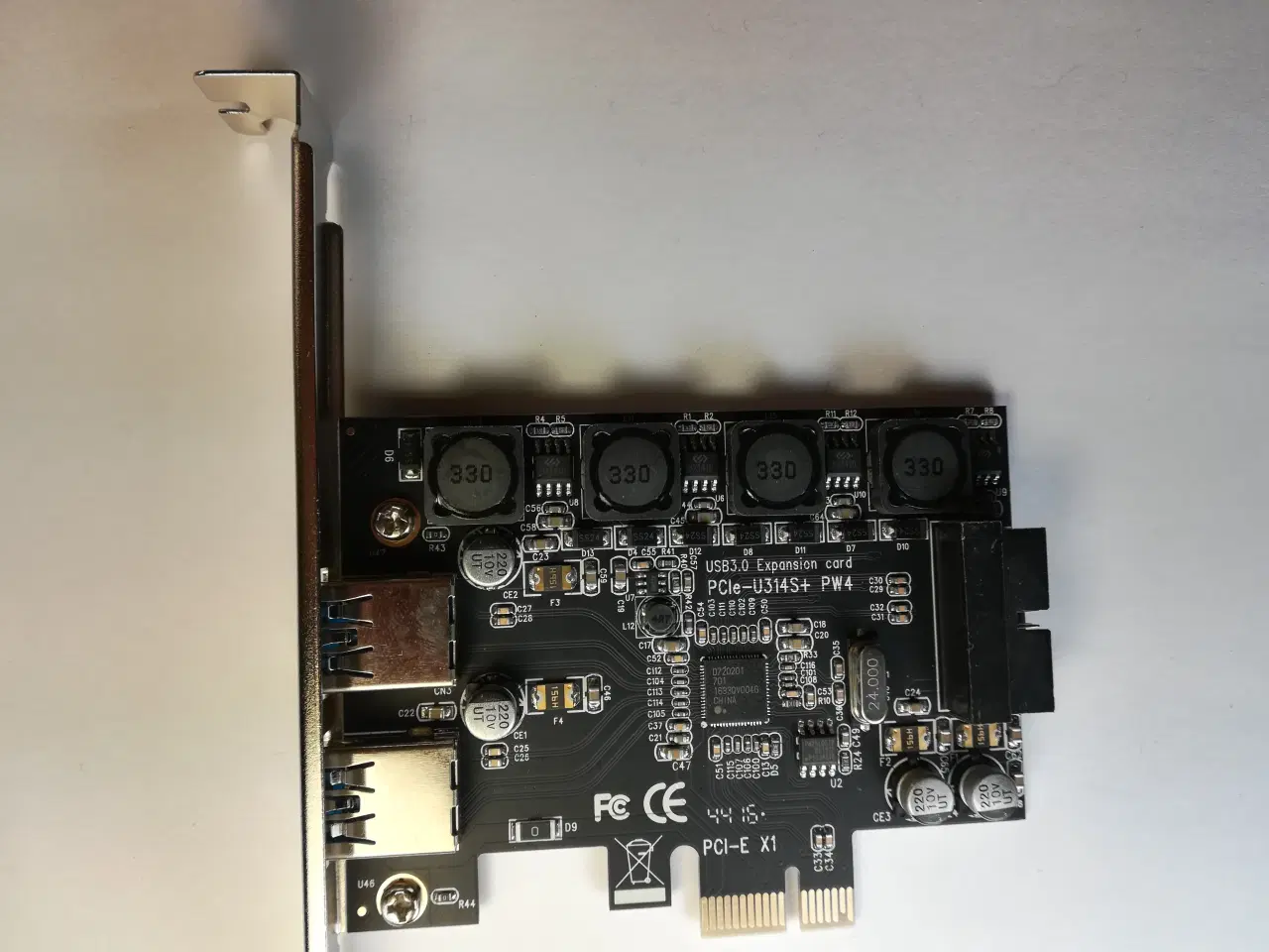 Billede 2 - PCI Express kort med 2 USB 3.0 udgange + bracket