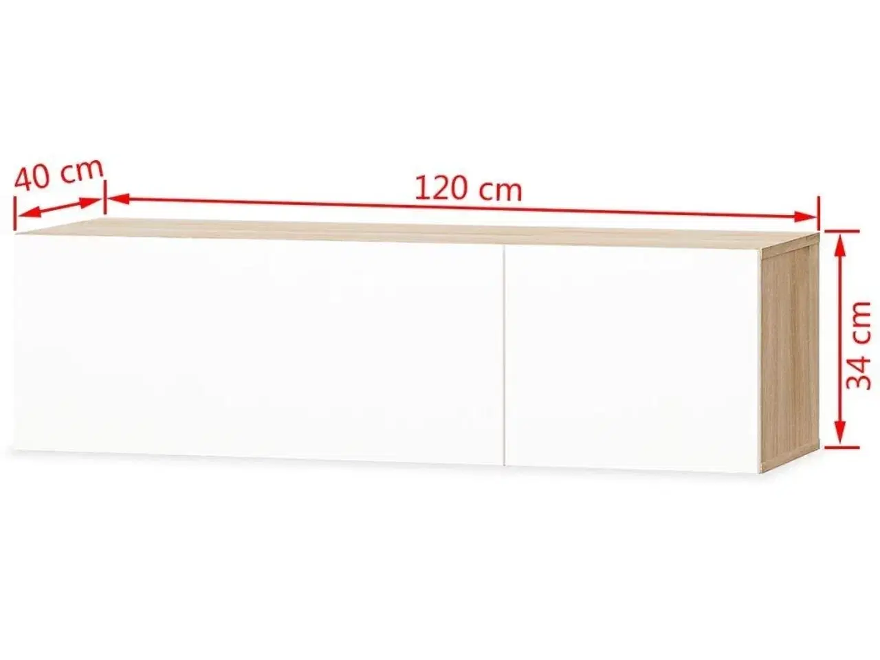 Billede 6 - Tv-skabe 2 stk. spånplade 120 x 40 x 34 cm højglans hvid eg