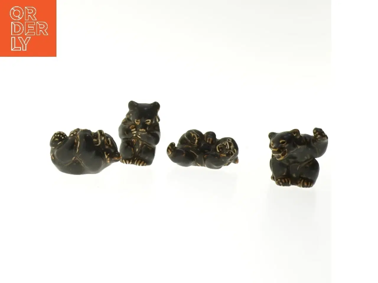 Billede 1 - Stentøjs figurer af bjørne (str. 4 stk 9 cm) fra Royal Copenhagen