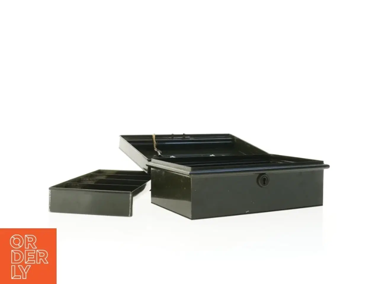 Billede 3 - Sort opbevaringskasse i metal (str. 24 x 14 x 9 cm)