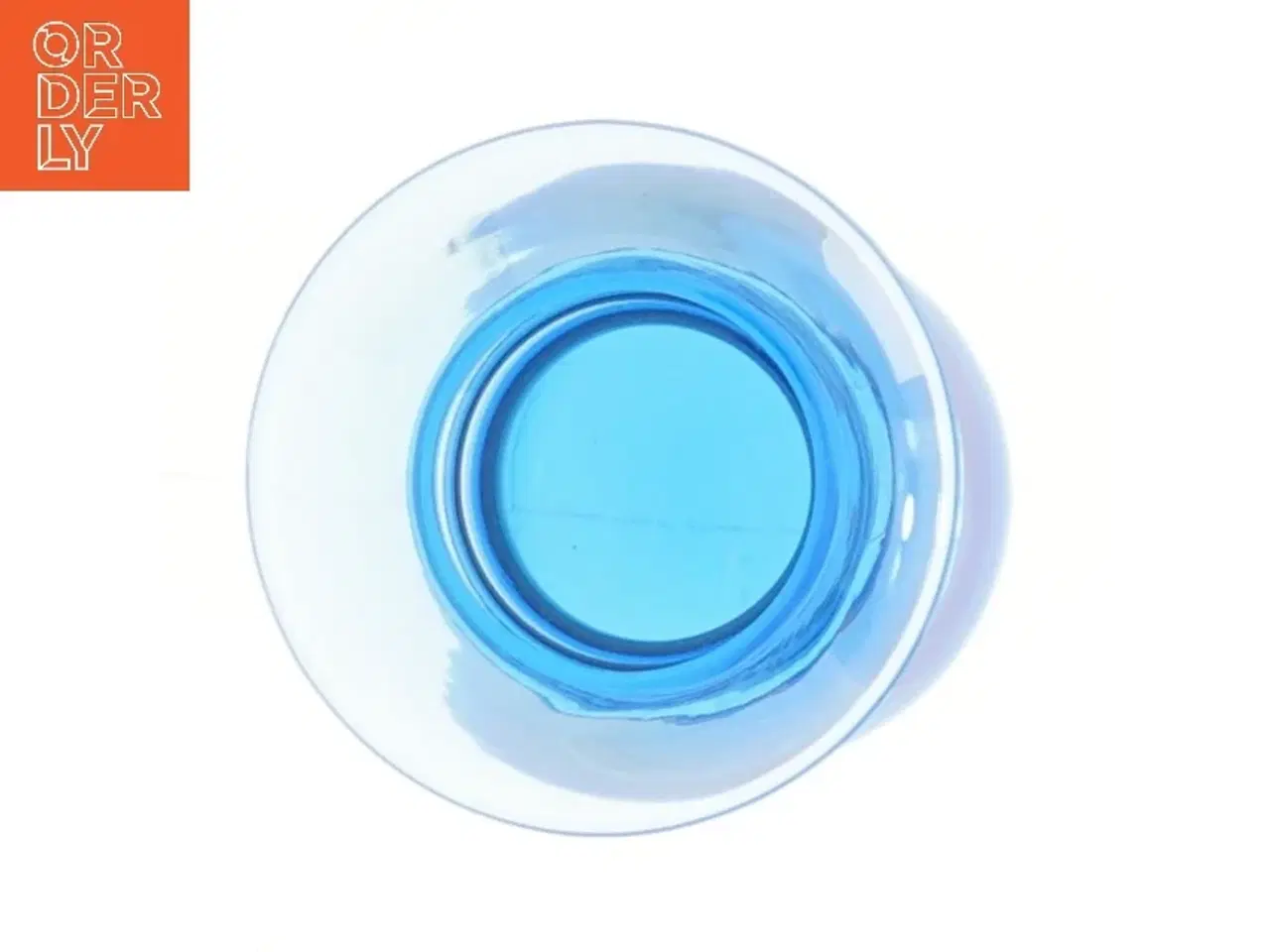 Billede 3 - Blå glasvase fra Royal Copenhagen fra Royal Copenhagen (str. 16,5 cm)