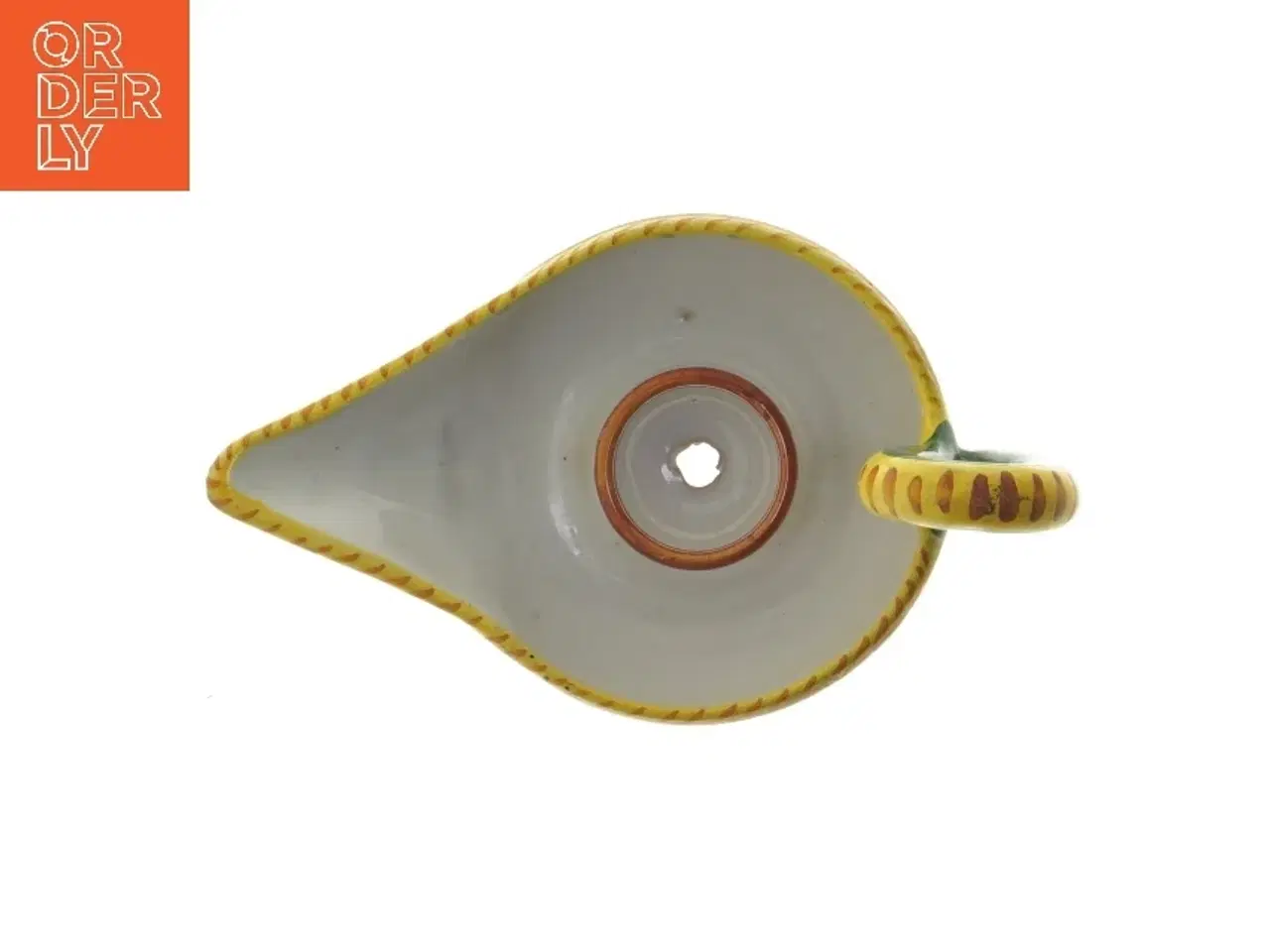 Billede 2 - Dekorativ lysestage formet som olielampe i keramik (str. 15x9 cm)