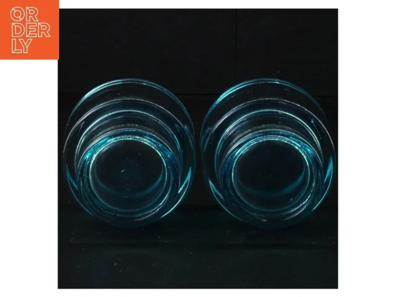 Billede 2 - Blå/turtis  glasvasesæt (str. 7 x 8 cm)