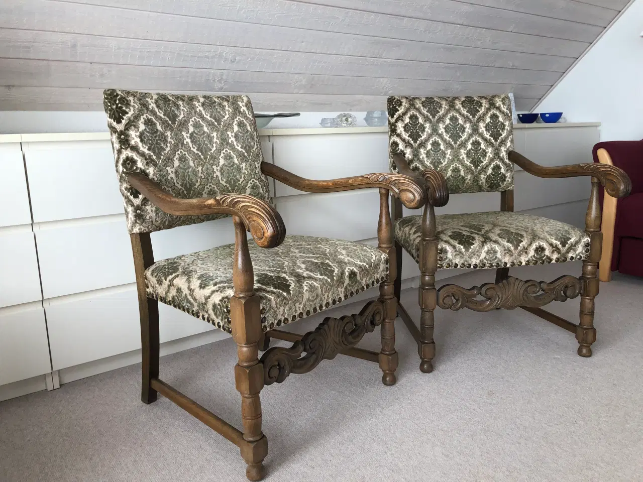 Billede 1 - Lænestole i bejset egetræ