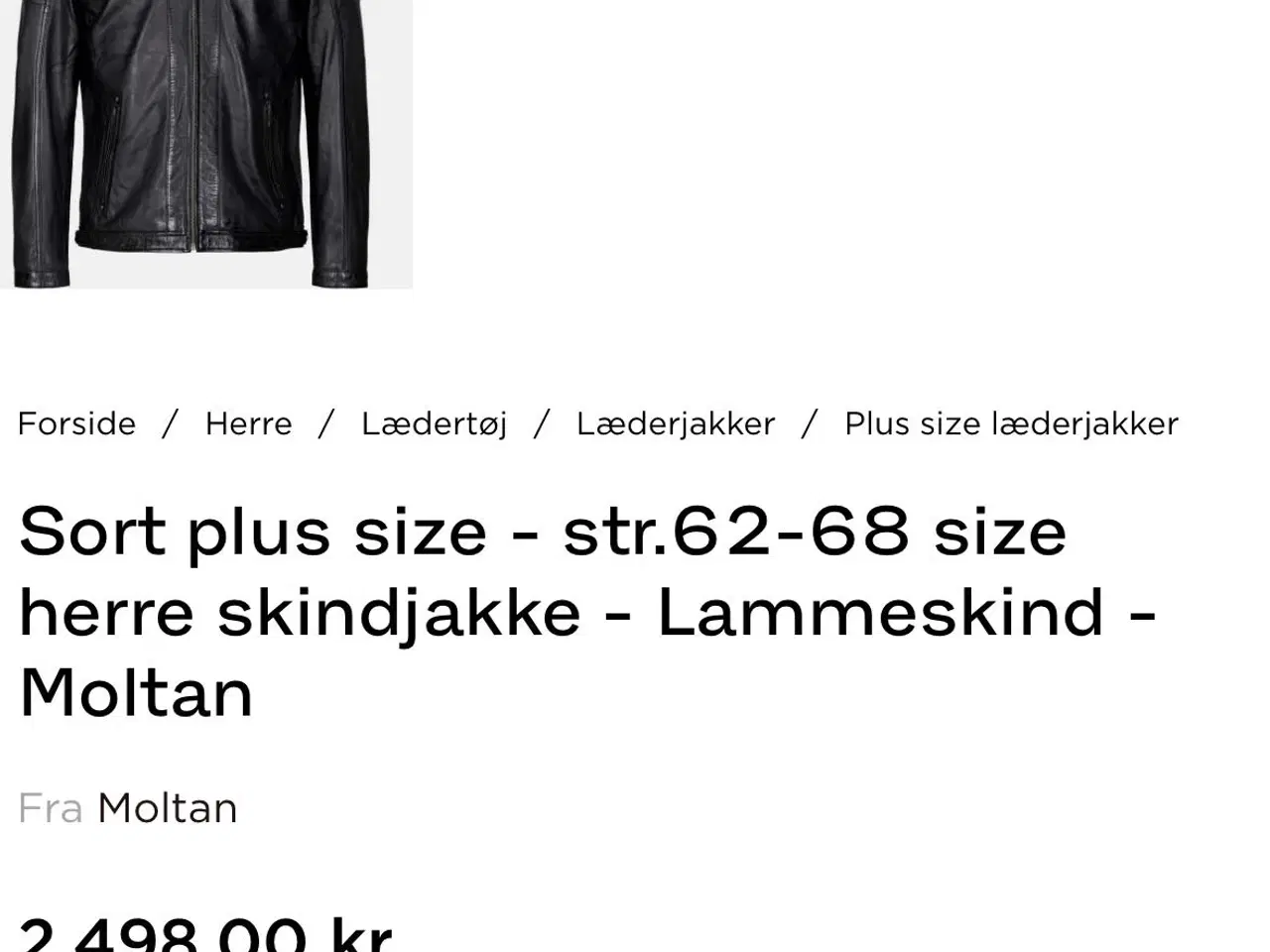 Billede 1 - Lækker skindjakke str. 58