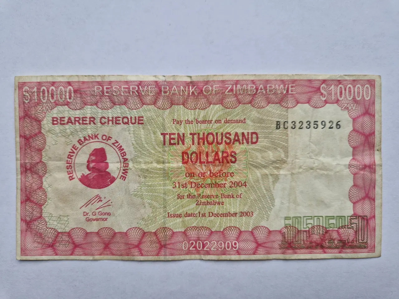Billede 1 - 10000 Dollars Zimbabwe 2004