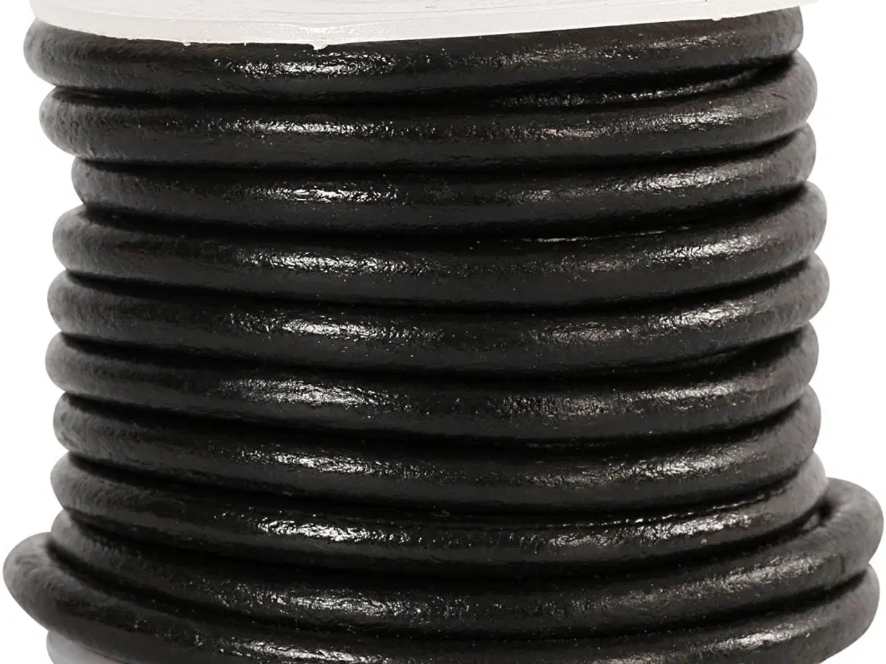 Billede 1 - Sort lædersnor 4 mm - 5 meter til kreative projekter