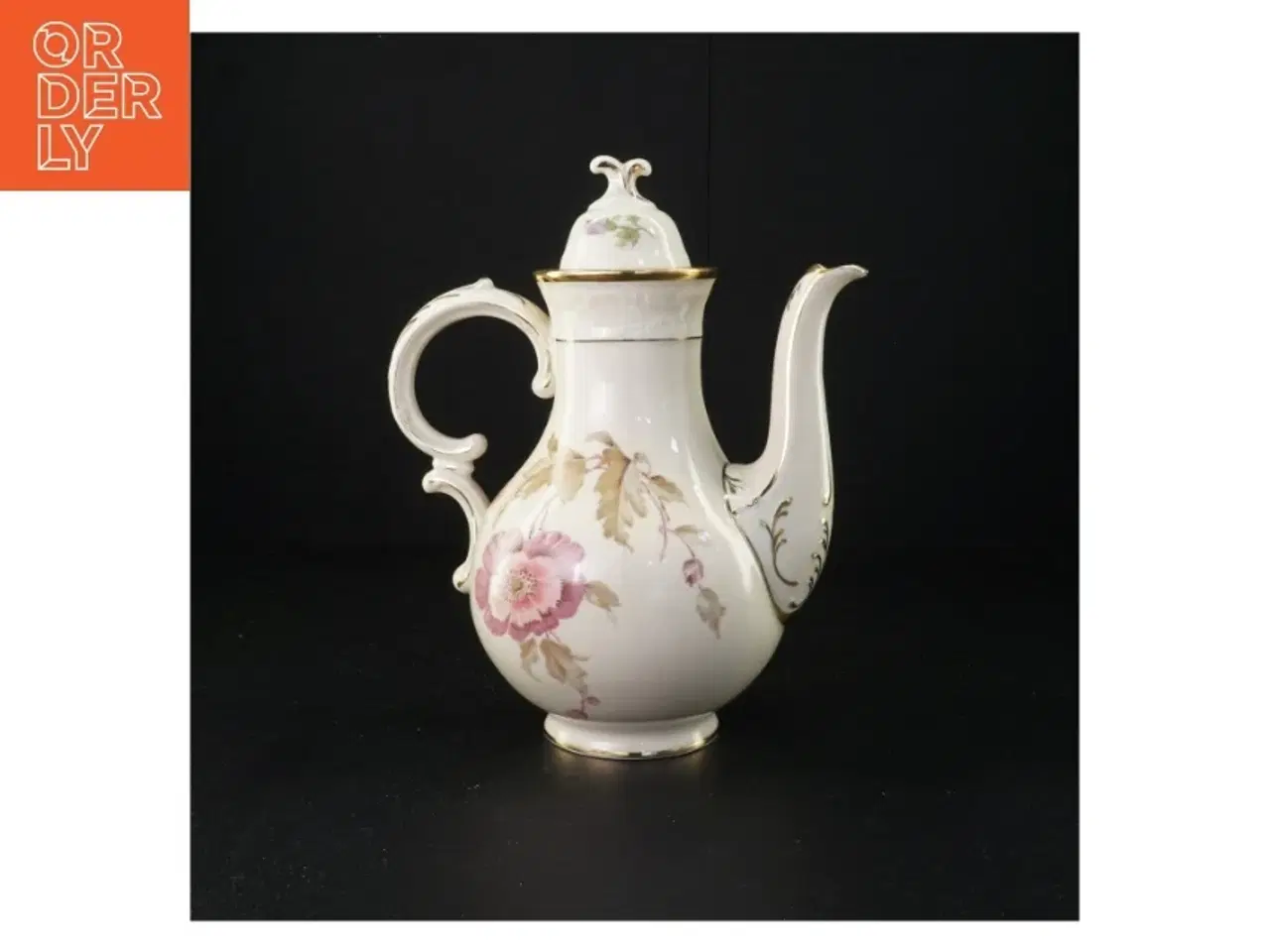 Billede 1 - Porcelænsteapot med blomstermotiv fra Københavns Porcellains Maleri (str. 25 x 22 cm)