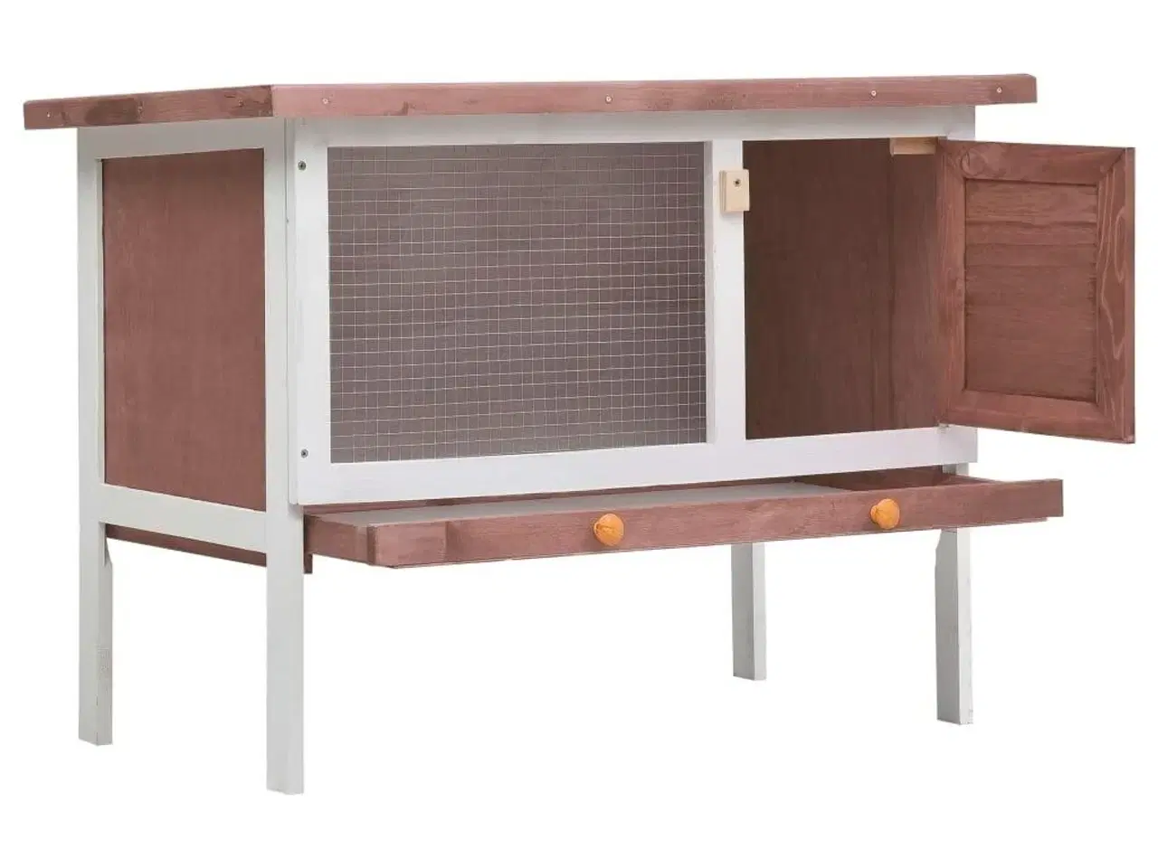 Billede 2 - Udendørs kaninbur 1 niveau træ brun