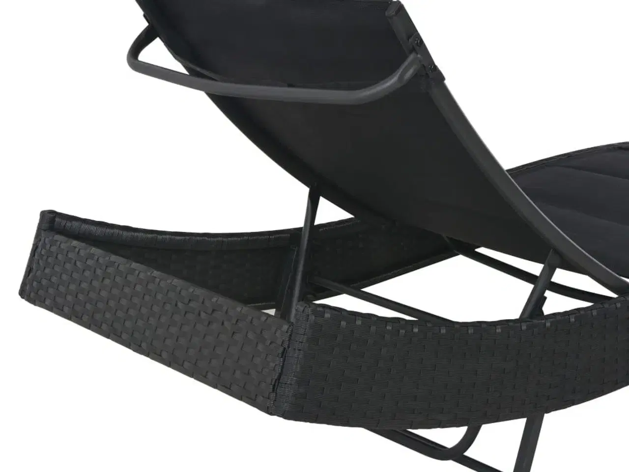 Billede 4 - Liggestol polyrattan og textilene sort