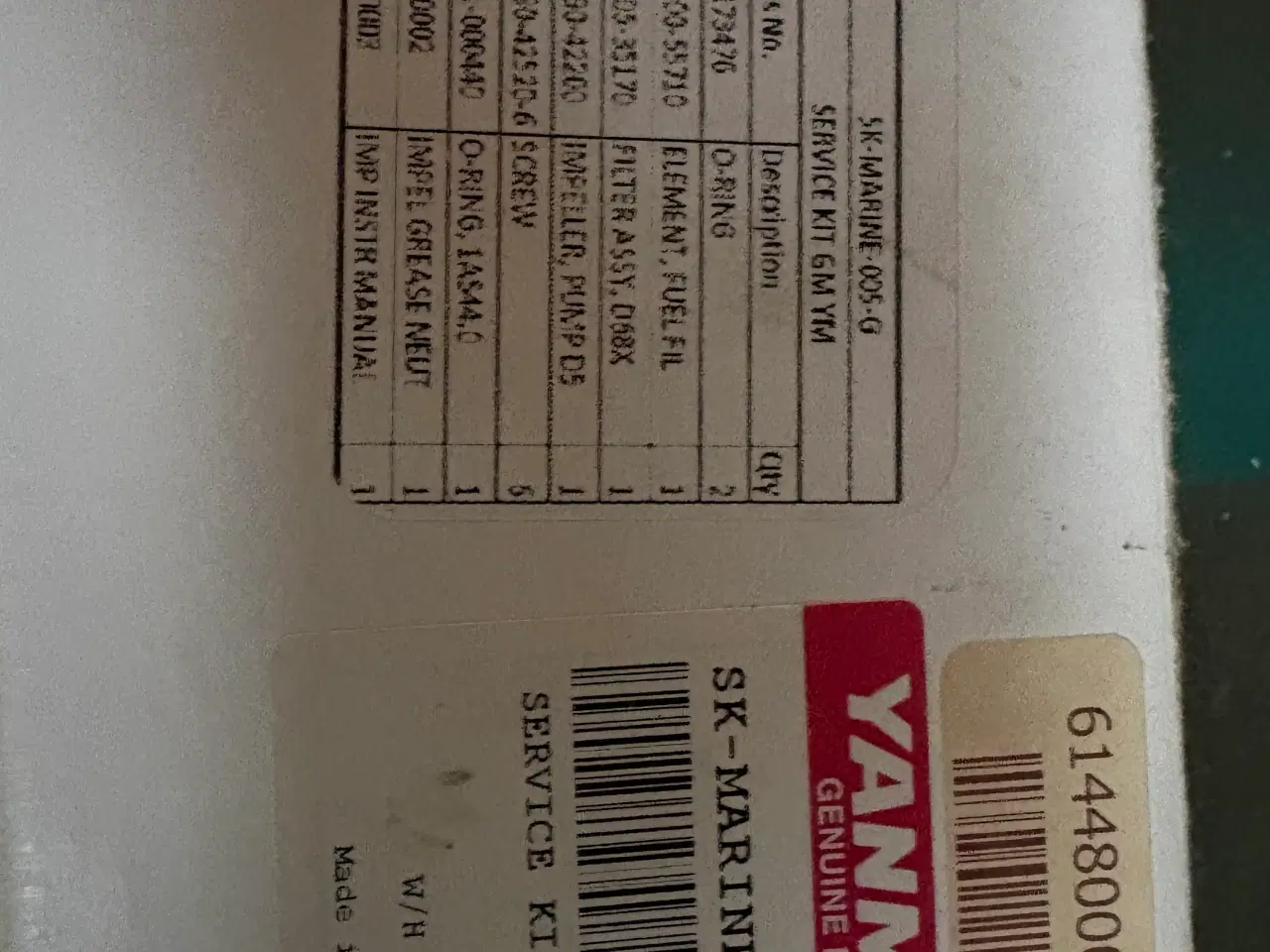 Billede 2 - Services sæt til Yanmar 3GM30F Diesel Motor